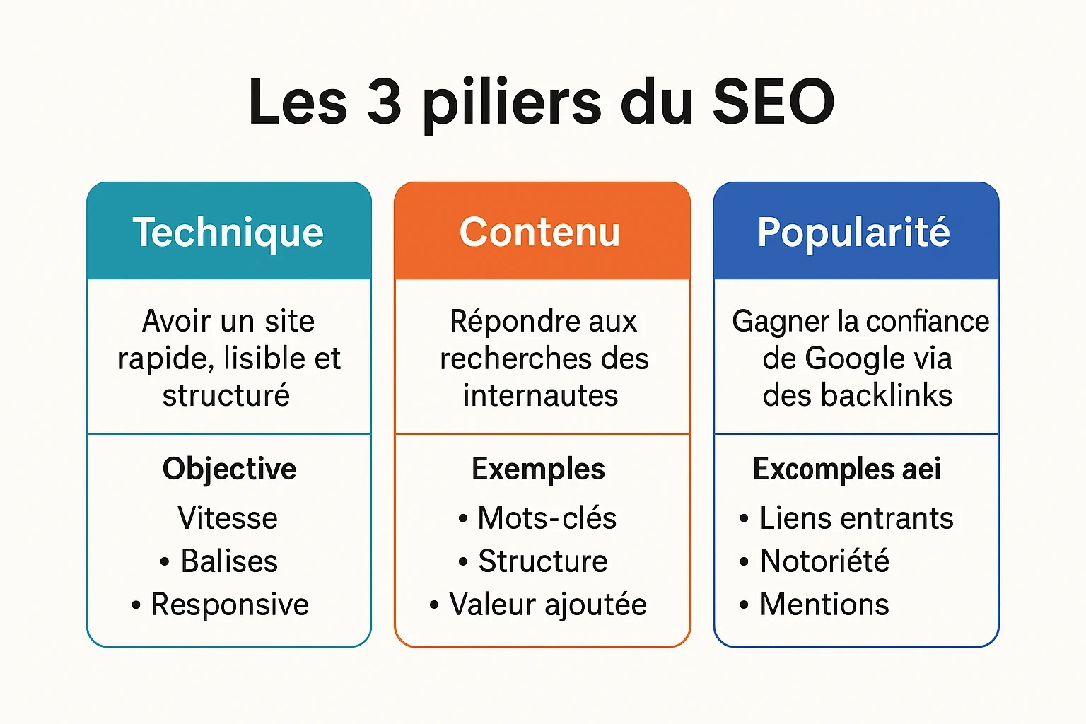 les 3 piliers du seo